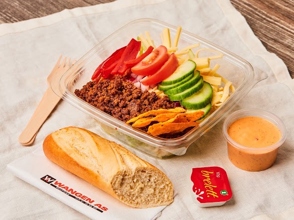 Salatbolle med kjøttdeig